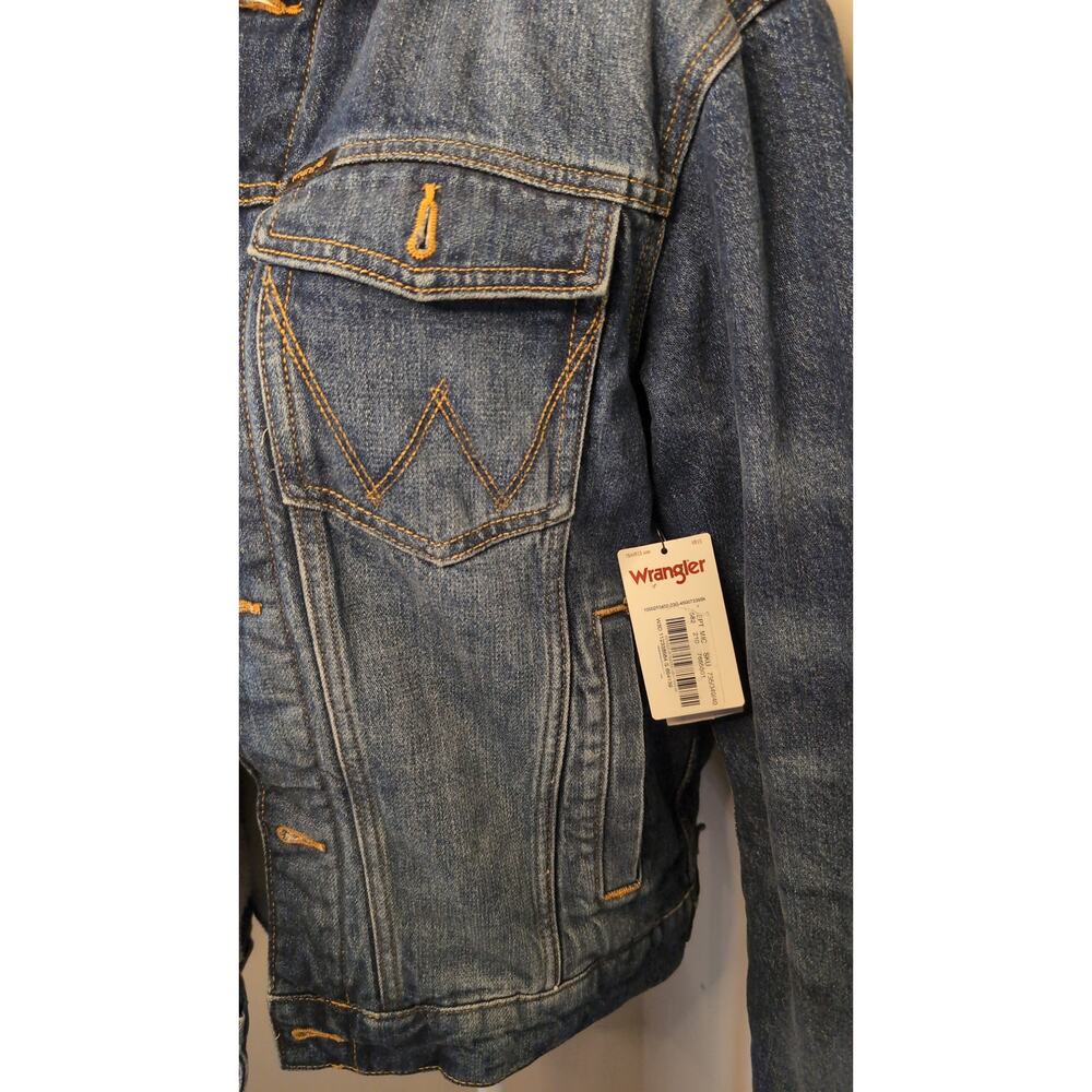Nwt Wrangler western rancher barn denim Sherpa jacket sm - Picture 2 of 13